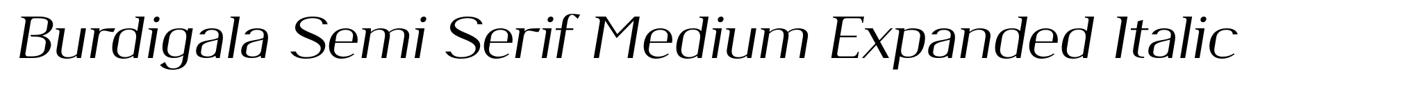 Burdigala Semi Serif Medium Expanded Italic image